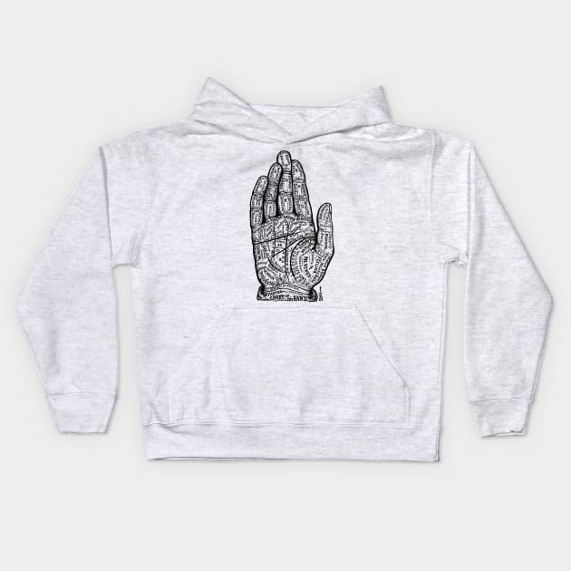 Palmistry diagram Kids Hoodie by UndiscoveredWonders